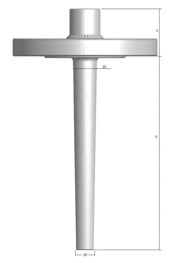 FT 3060 Flanged thermowell tapered Thermo Electra